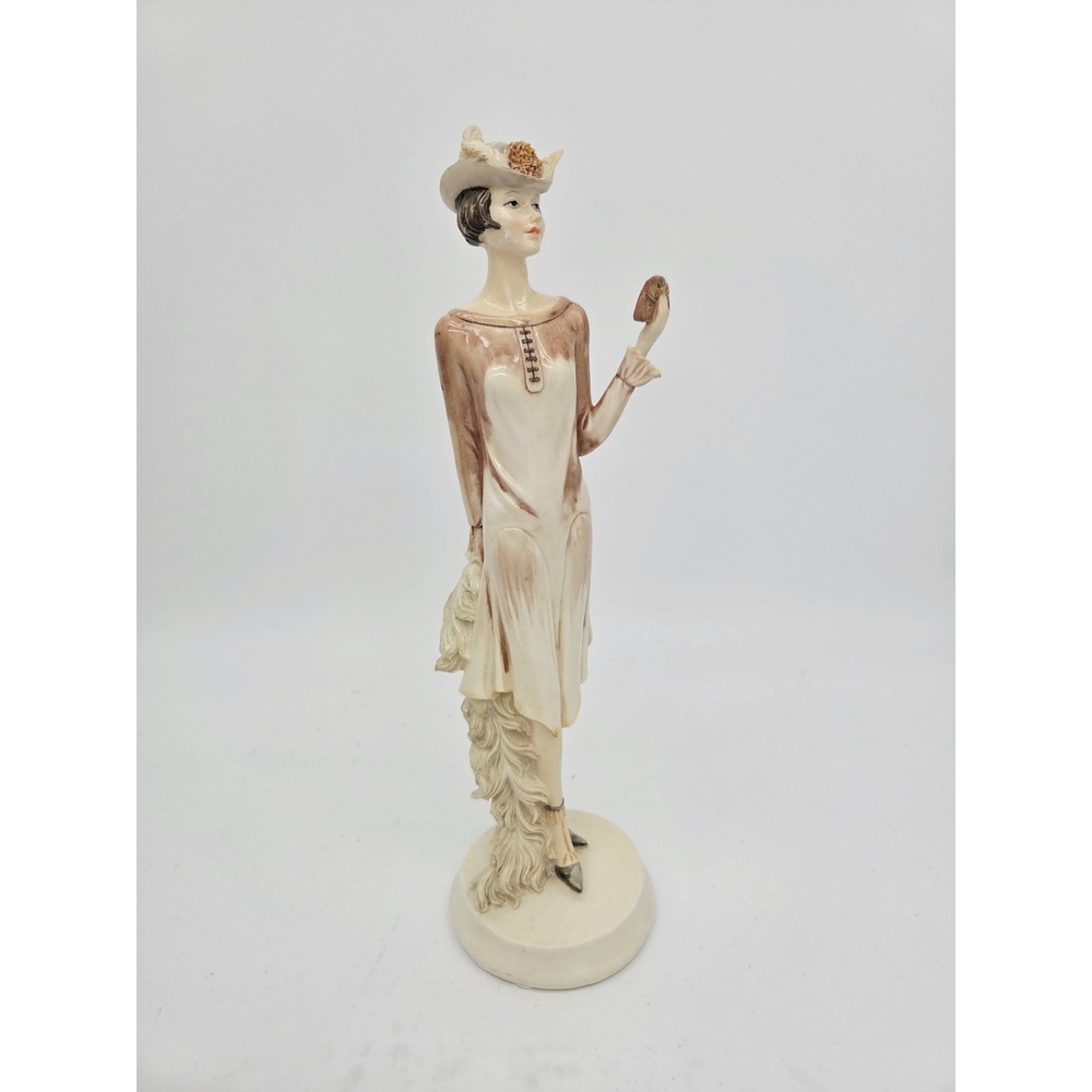 Seymour Mann Art Deco 1920's Flapper Elegant Lady Woman Fan Resin Figurine 11.5"